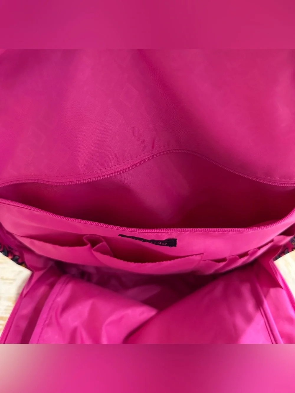 Vera Bradley Lighten Up Grand Backpack Pink Kaleidoscope Rosettes Hot Pink Bag